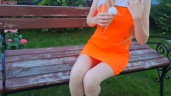 Public Park Bench Encounter With Vibrator-Wielding Babe